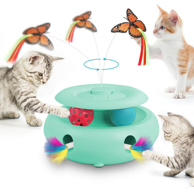 INKZOO Rechargeable 3-in-1 Interactive Cat Toy – Tiffany Blue