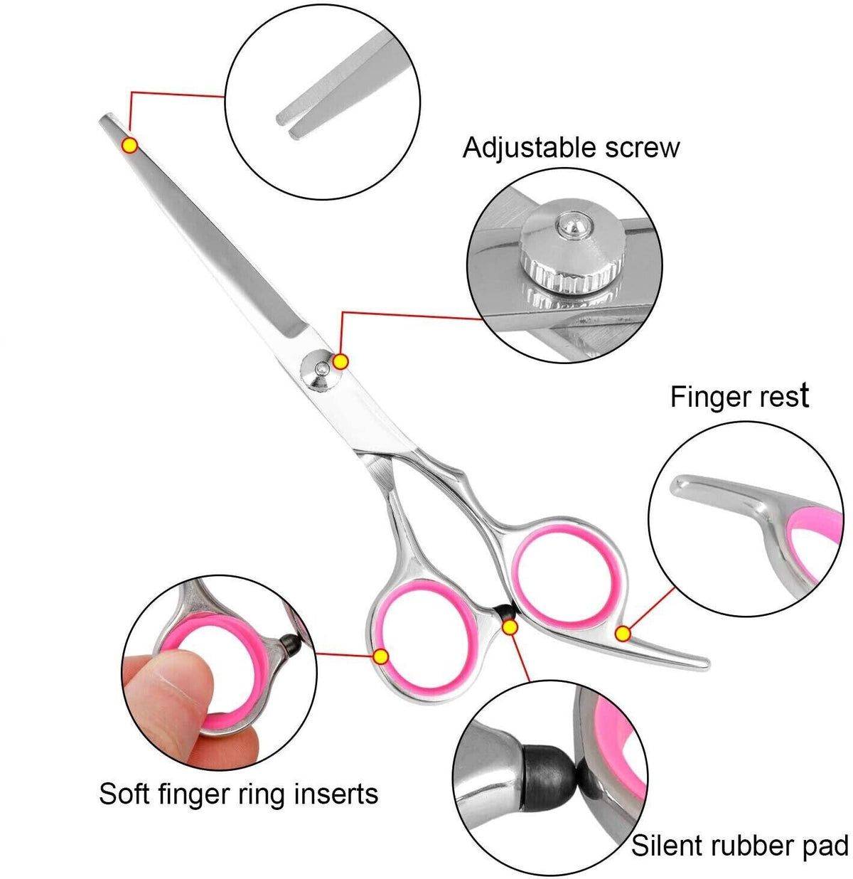 Pet Grooming Scissors Kit with Comb & Storage Case