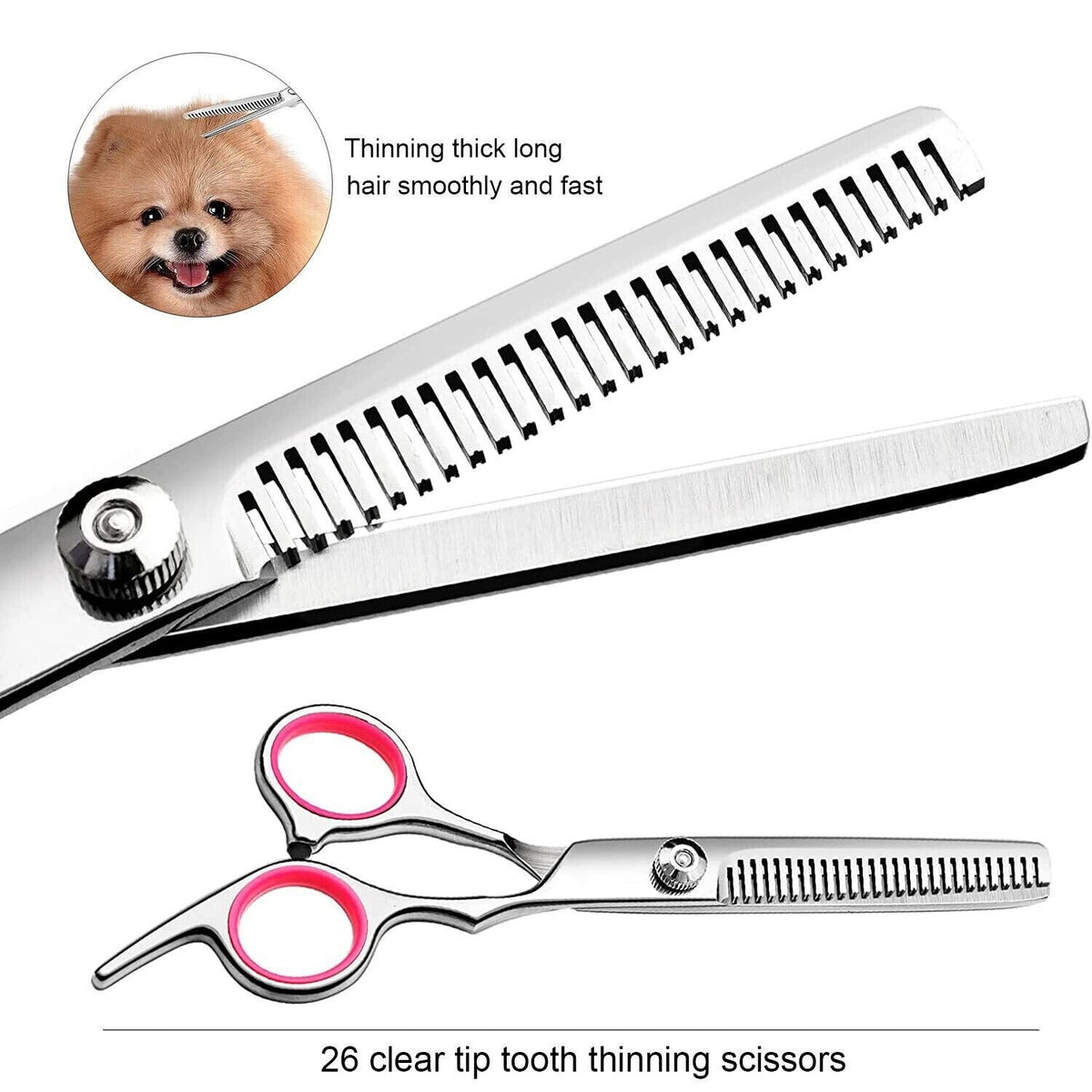 Pet Grooming Scissors Kit with Comb & Storage Case