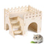 ZFCZR Wooden Hamster Hideout House with Steps