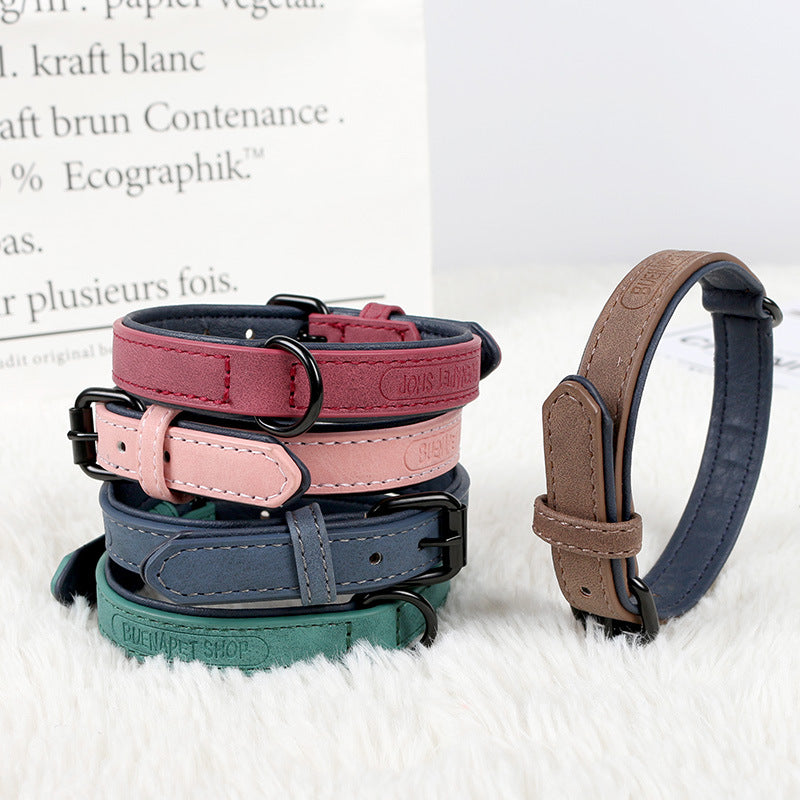 Adjustable PU Leather Dog Collar
