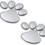 Credible 3D Paw Print Adhesive Car Decals – Silver, 2 Pairs