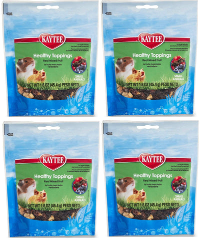 Kaytee Fiesta Healthy Toppings Mixed Fruit Treat for Small Animals (Rabbits Guinea Pigs Hamsters Gerbils Mice and Rats) 4 Count
