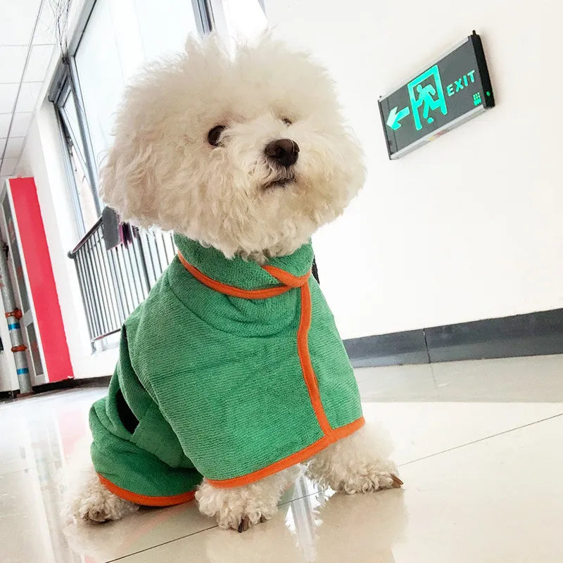 Adjustable Microfiber Dog Drying Bathrobe