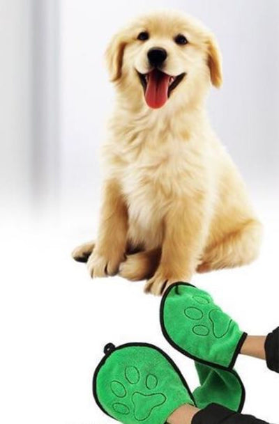 BeNat Pets Microfiber Dog Bath Towel with Hand Pockets