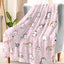SEGXCFL Pink Cat-Themed Fleece Throw Blanket – 50 × 60 in
