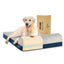 WEVEGO Gel Memory Foam Dog Bed with Pillow – Blue, 52 × 36 in