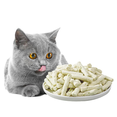 Avocatto 3.5oz Cat Grass Teething Stick for Cat Natural Cat Grass Treats for Indoor Cats Freeze Dried Cat Grass Sticks with Goat Milk for Teeth Cleaning and Hairball Treatment
